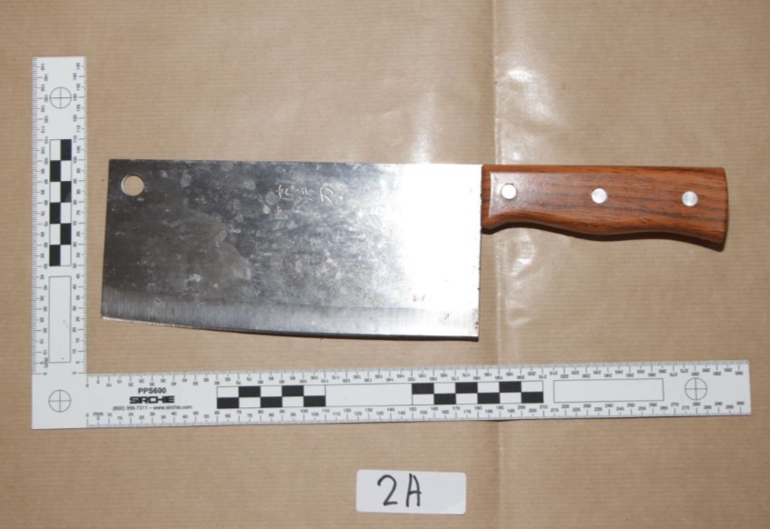 A cleaver, believed to be a weapon used in the fight, was also seized.