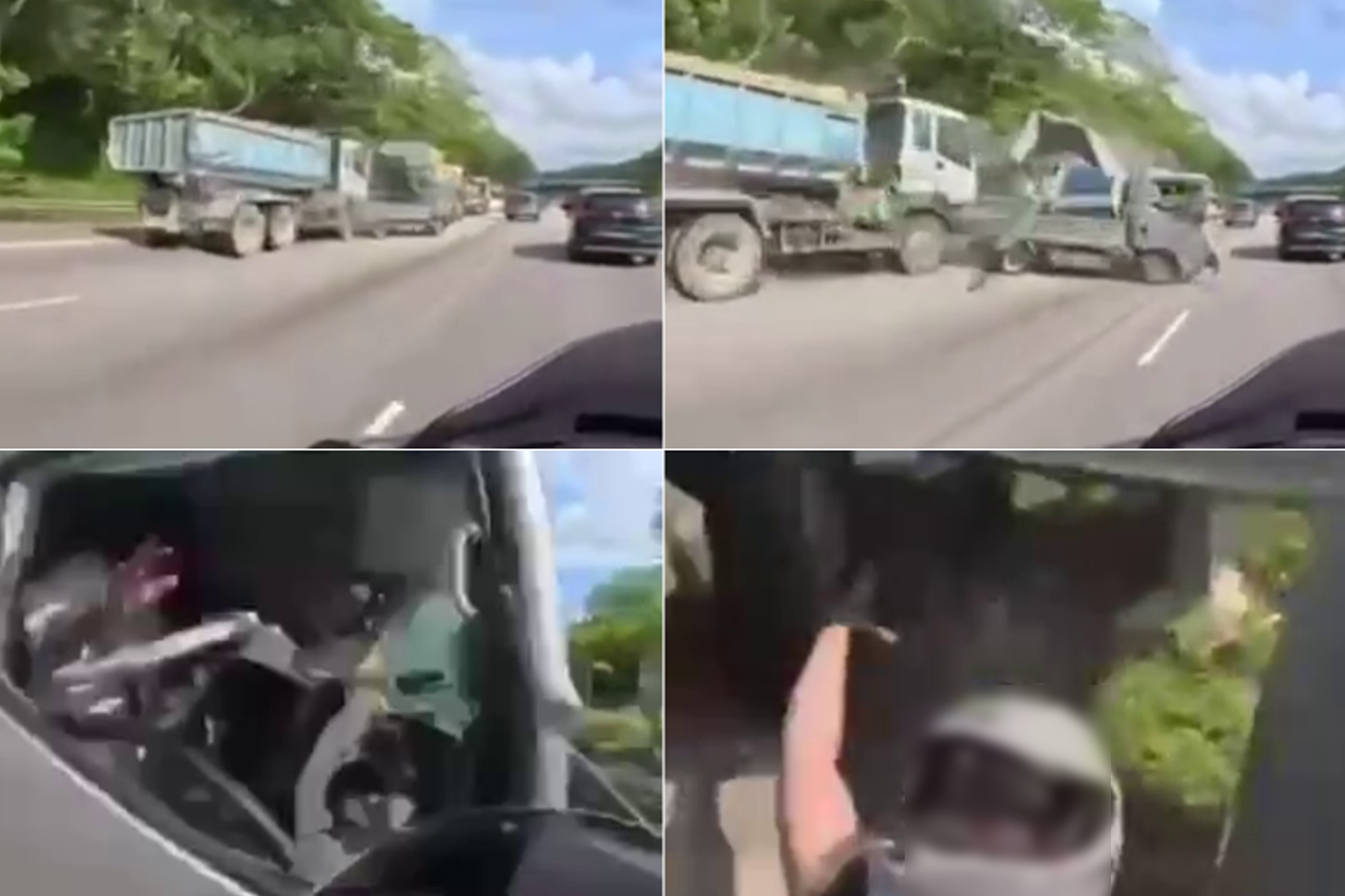 Scene breakdown of bike camera footage showing the accident unfolding in front of him.